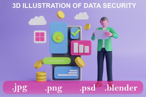 3D Illustration of Data Security