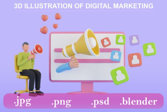 3D Illustration of Digital Social SEO: Understanding the Future of Online Visibility