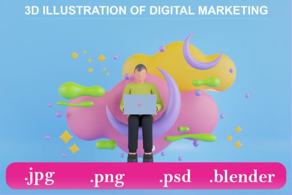 3D Illustration of Freelancer