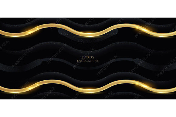 Abstract 3D Luxury Golden Wave Lines in Modern Design