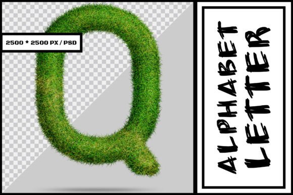 Alphabet Letter Q with Grass Style: A Unique Design for Creative Expression