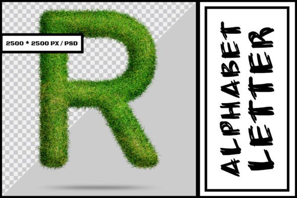 Alphabet Letter R with Grass Style: A Unique Typographic Choice