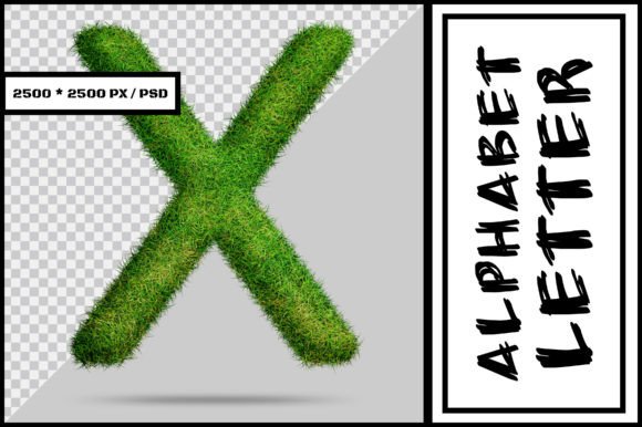 Alphabet Letter X with Grass Style: A Unique Design for Creative Expression