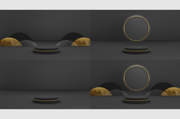 Black and Blue Platform 3D Illustration