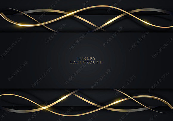 Black Stripes 3D Golden Lines Background: A Modern Design Element