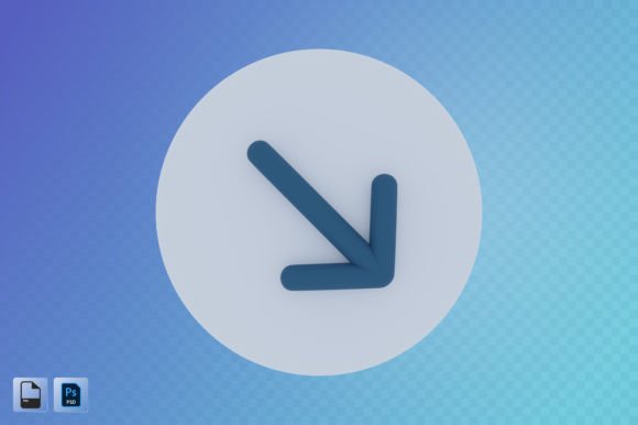 Bottom Right Arrow 3D Illustration: A Modern Design Element