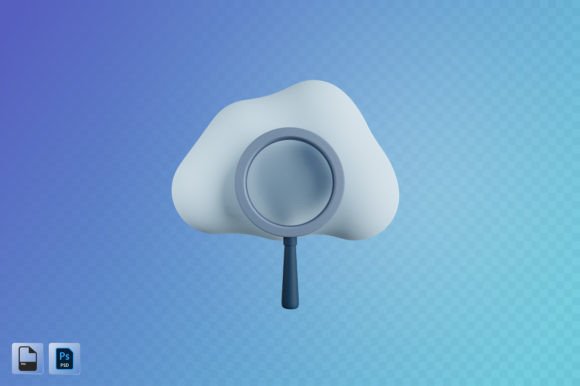 Cloud Searching 3D Illustration