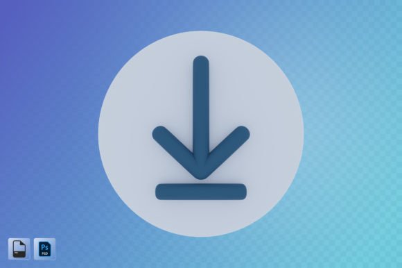File Download Arrow 3D Illustration