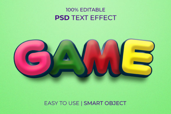 GAME Editable 3d Text Effect