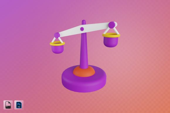 Justice Scale 3D Illustration: A Visual Tool for Fairness and Balance