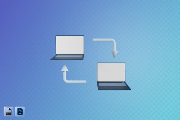 Laptop Data Transfer 3D Illustration: Understanding the Digital Pulse of Modern Computing