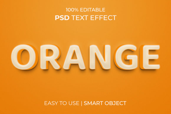 Orange Editable 3D Text Effect Style