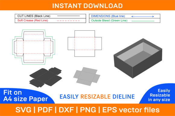 Rigid Luxury Tray Box or Lid Box Dieline: Understanding the Design and Functionality