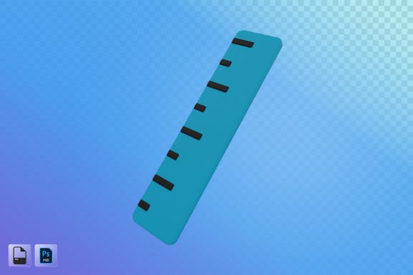 Ruler 3D Illustration