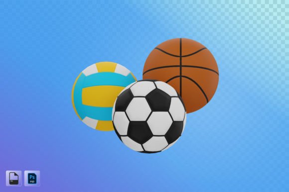 Sports Balls 3D Illustration