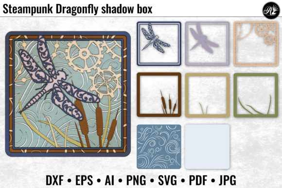 Steampunk Dragonfly and Cattails: A Fusion of Retro-Futurism and Natural Elegance