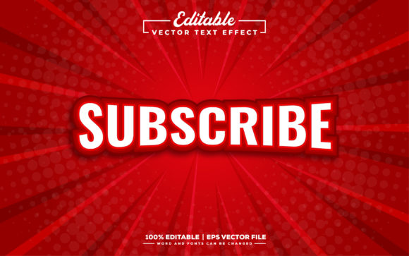 Subscribe Editable 3D Text Effect