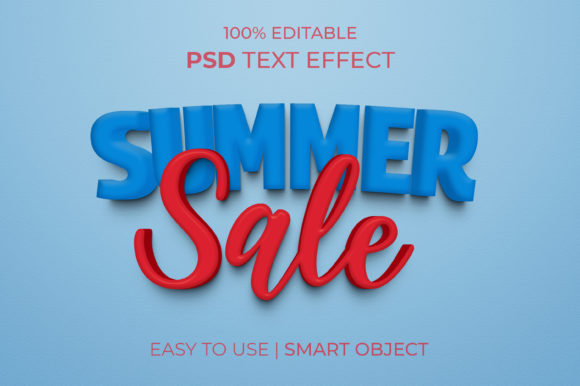 Summer Sale Text Effect Red and Blue: A Dynamic Visual Tool for Digital Communication