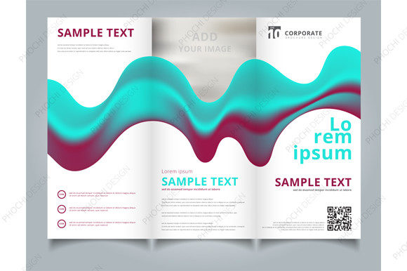 Template Brochure 3D Blue Liquid Shape