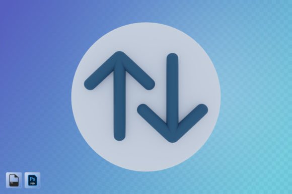 Up and Down Arrow 3D Illustration